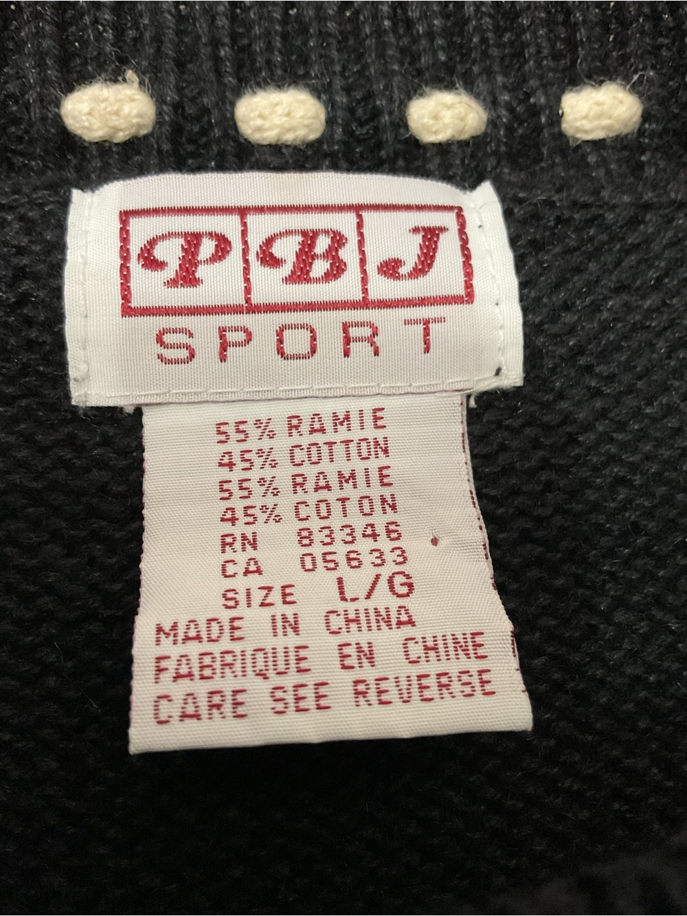 Vintage 80s PBJ Sport Horse Sweater L Black 3D Equestrian Western Ramie Cotton - Picture 6 of 6